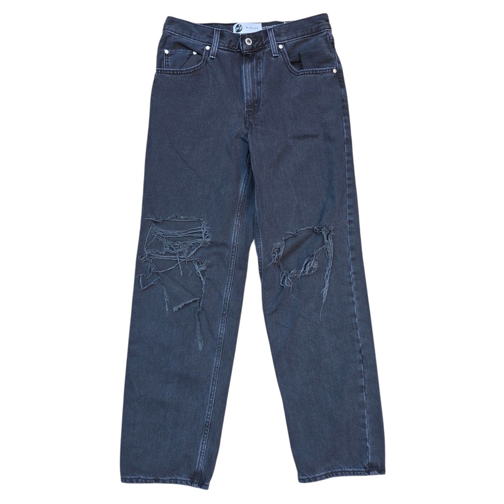 Levis SilverTab 94 Baggy Jeans Washed Black Distressed Ripped Denim W29 L31 y2k